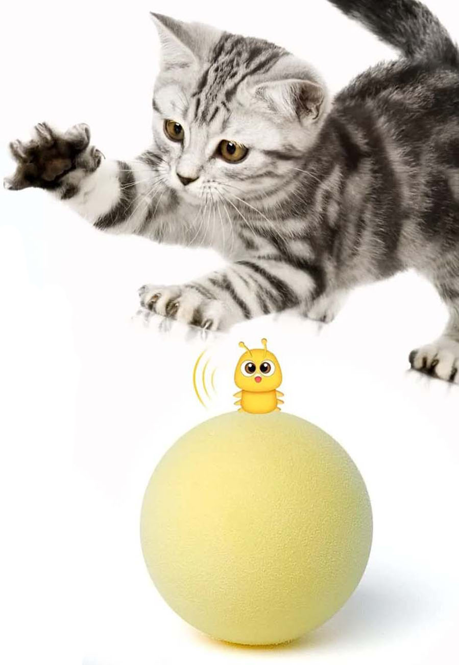 Chirpy Ball Pets Toy / With Cricket Chirping Sound / Fun & Engaging / Yellow
