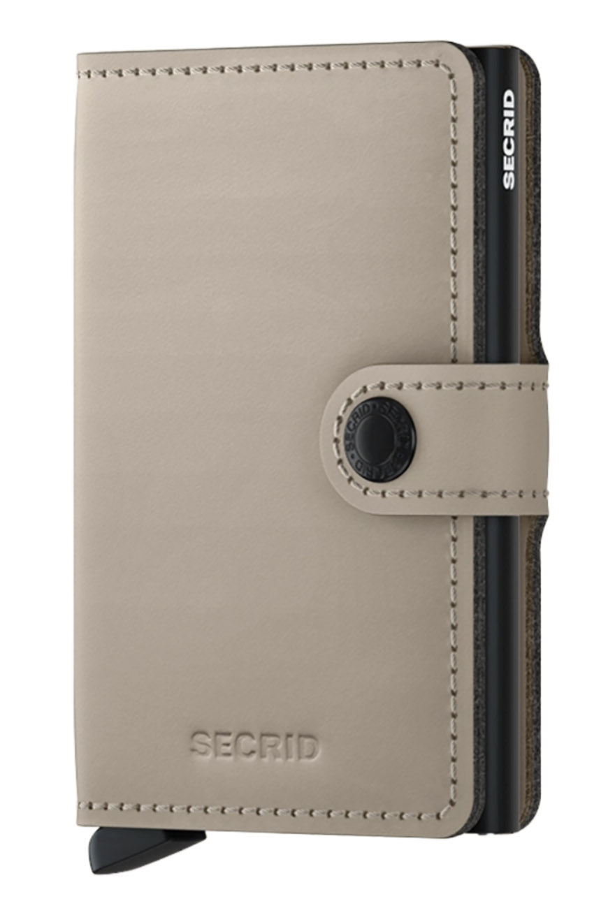 Secrid Miniwallet Card Holder / RFID Protection / Matte Leather / Elegant Design / Desert