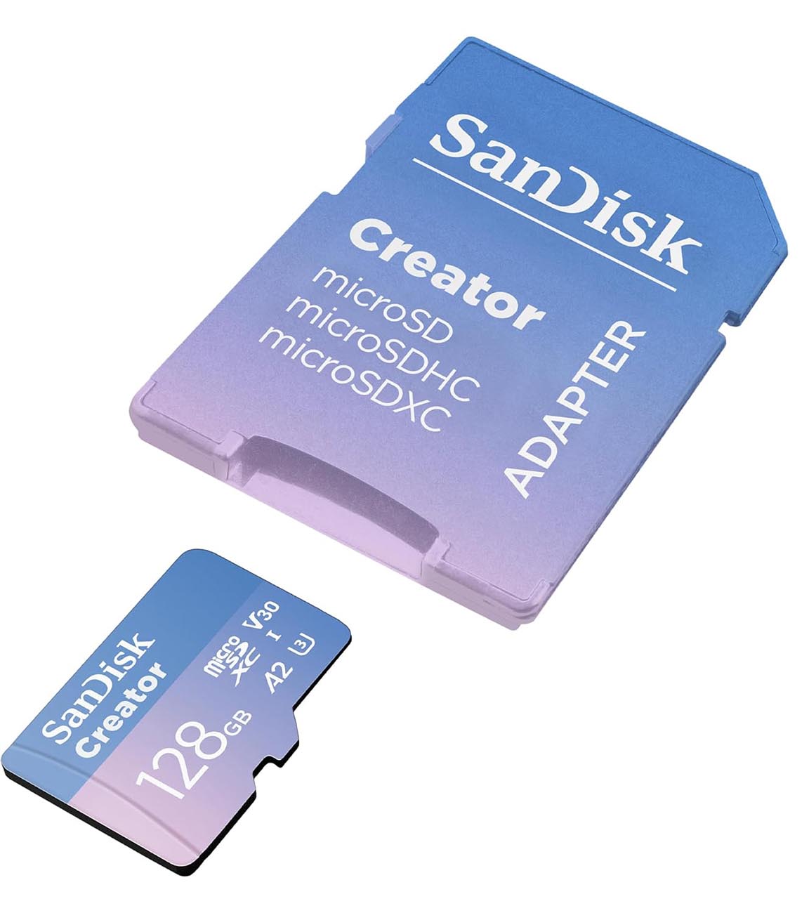 SanDisk Creator Memory Card / With SD Adapter / 128GB Capacity