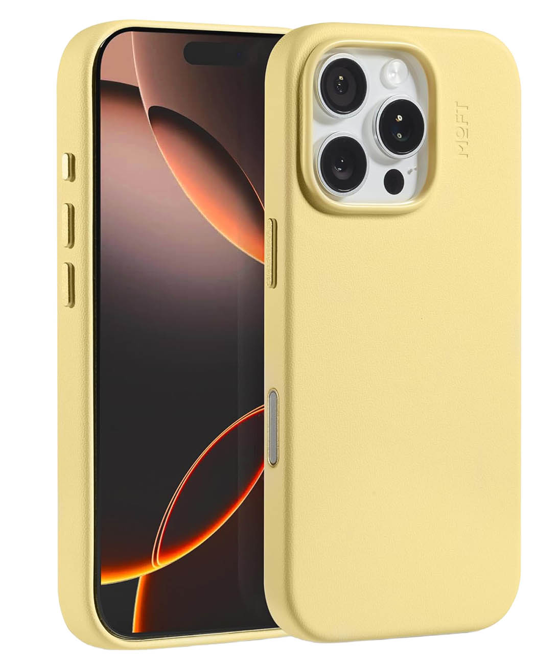 MOFT Snap Case for iPhone 16 Pro Max / Supports MagSafe / Vegan Leather / Panna Cotta