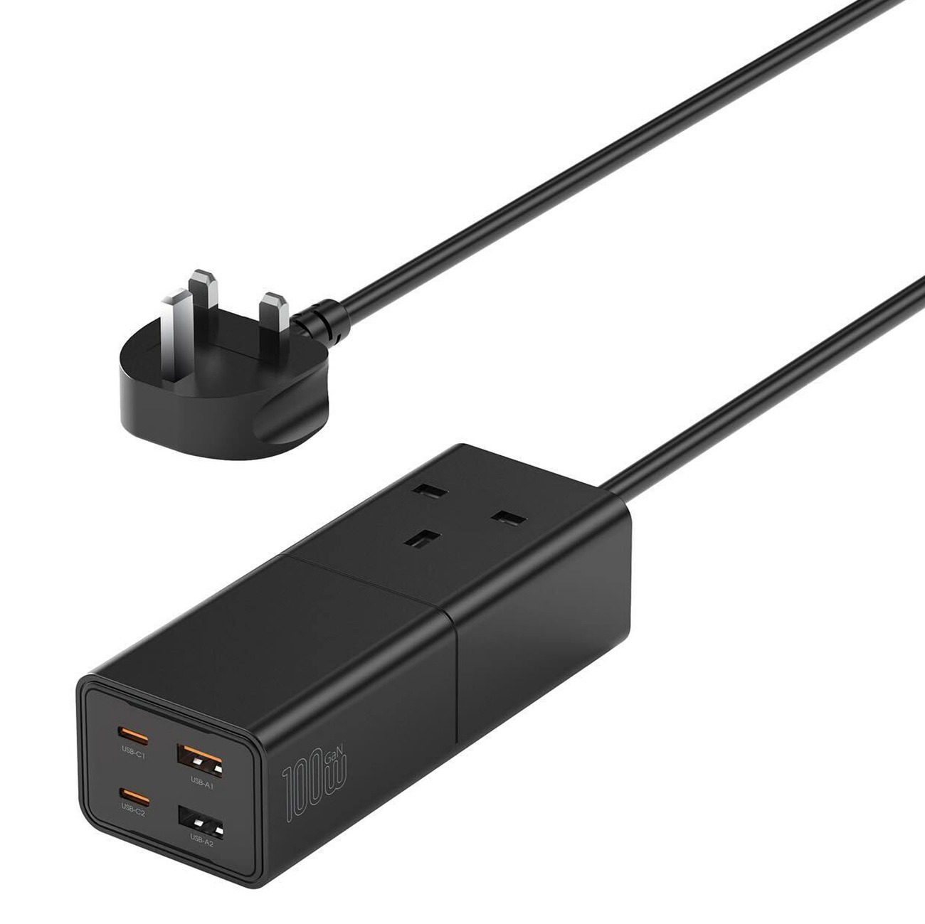 WiWU Power Strip / 1 AC Socket + 2 Type-C Ports + 2 USB Ports / 100W Power