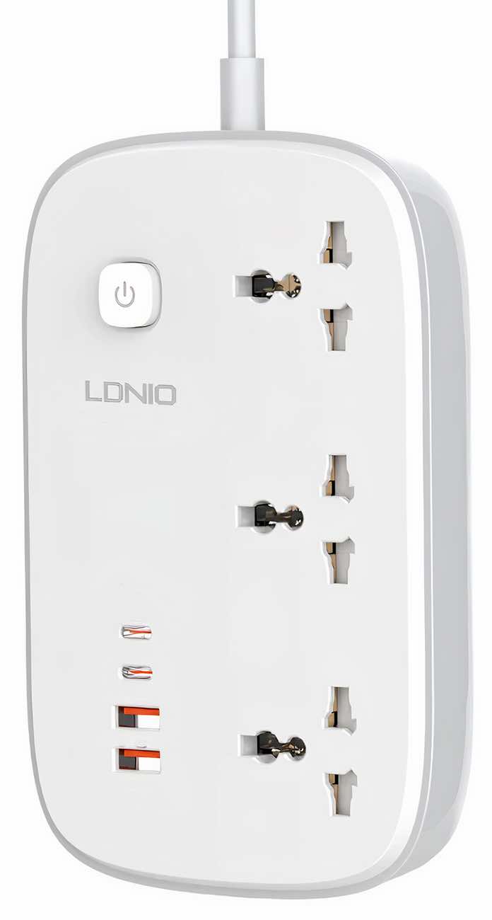 LDNIO Power Strip / 3 AC Ports + 2 Type-C + 2 USB Ports / 3250W Power