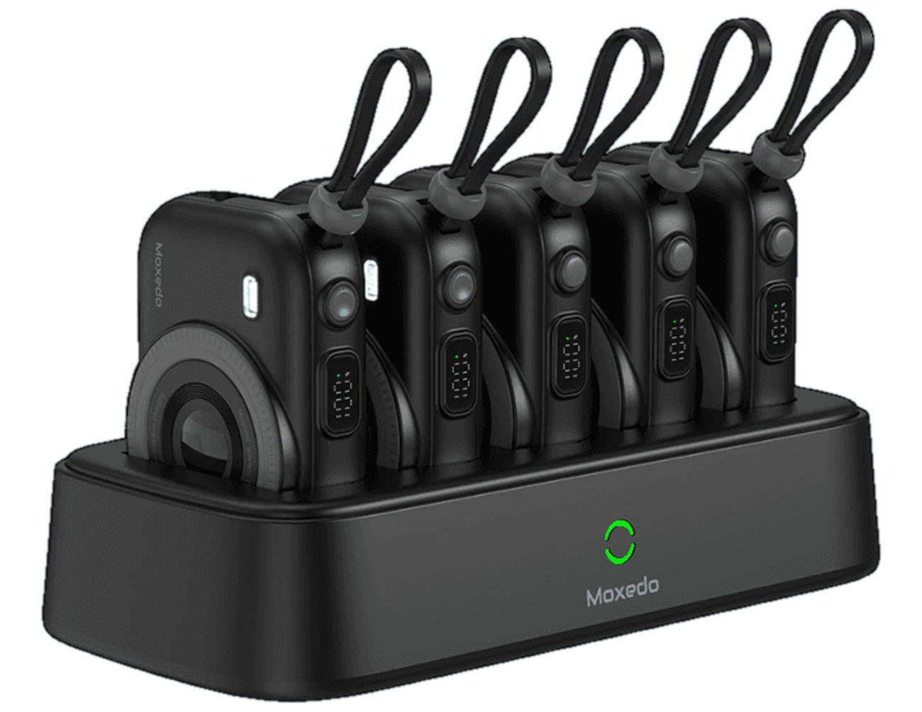 Moxedo 5 in 1 Power Bank Station / Each Battery 10,000 mAh / With Built-in Charging Cable