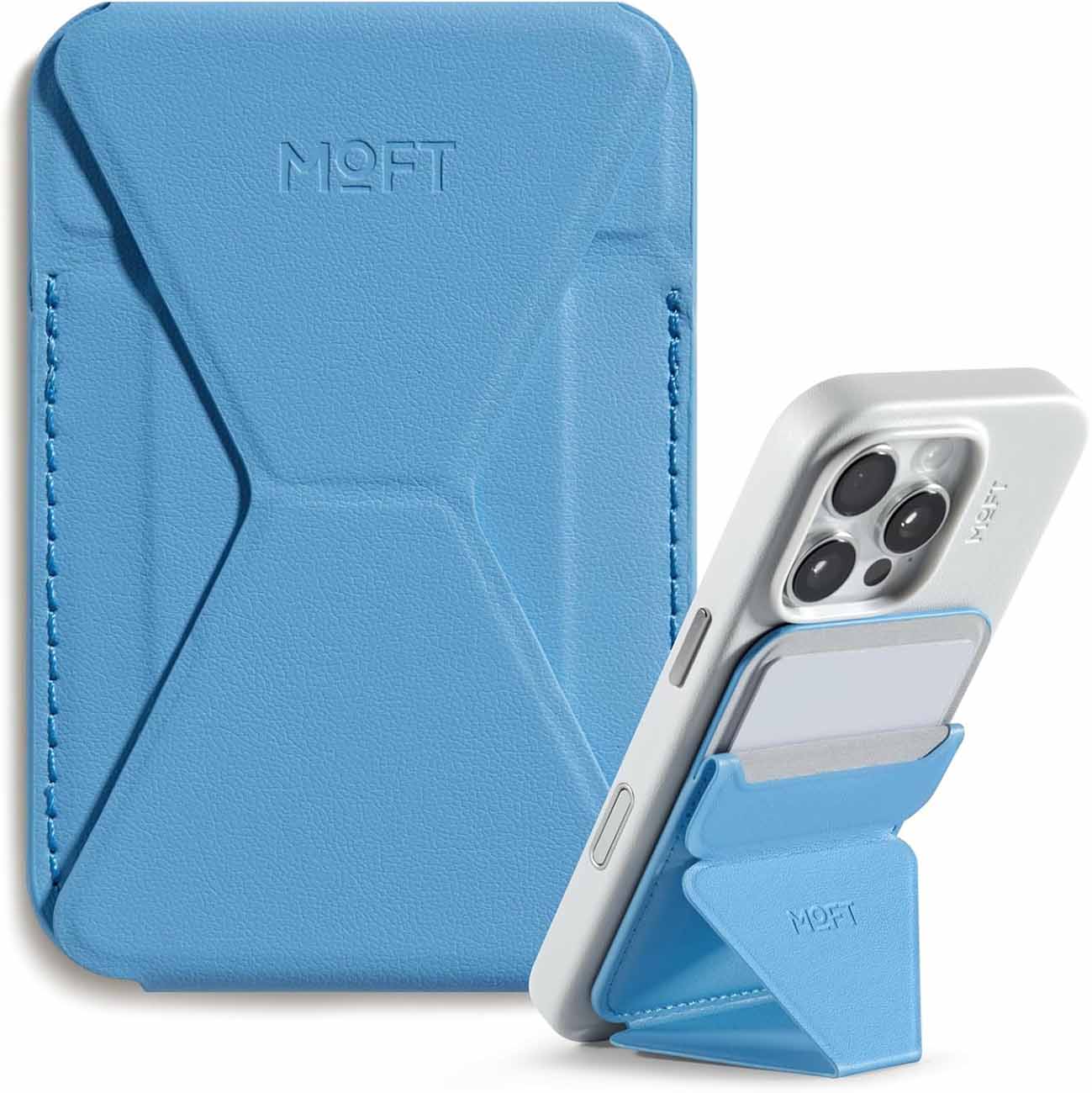 MOFT Magnetic Phone Stand / Built-in Wallet / Supports MagSafe / Faded Jeans