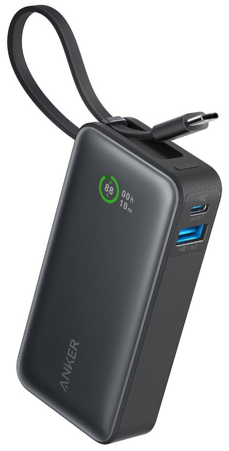 Anker Nano Power Bank / 10000mAh Capacity / Built-in USB Type-C Cable / 30 Watt Power
