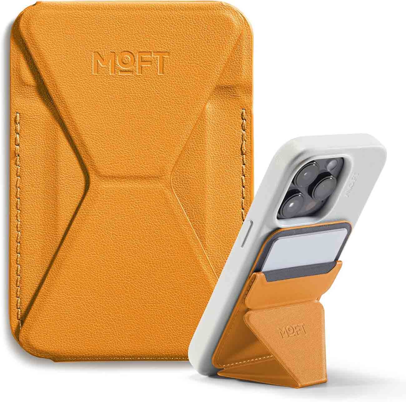 MOFT Magnetic Phone Stand / With Built-in Wallet / Support MagSafe / Orange