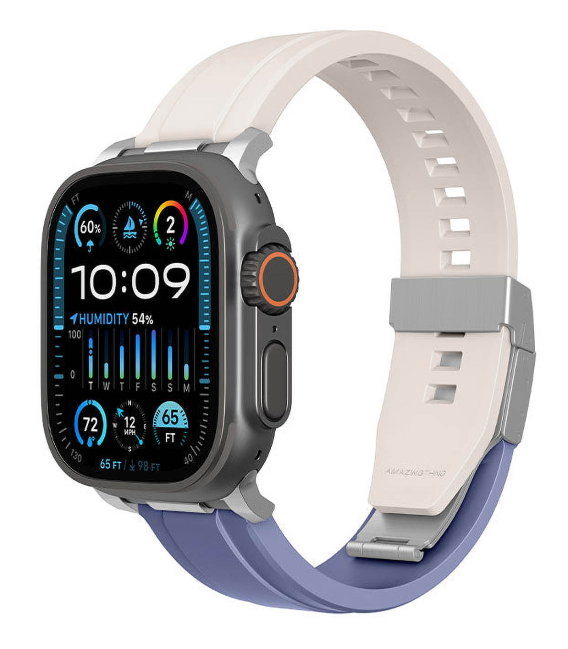 AmazingThing Titan Chrono Apple Watch Strap / Size 46 & 49 / Water-Resistant / Star Blue