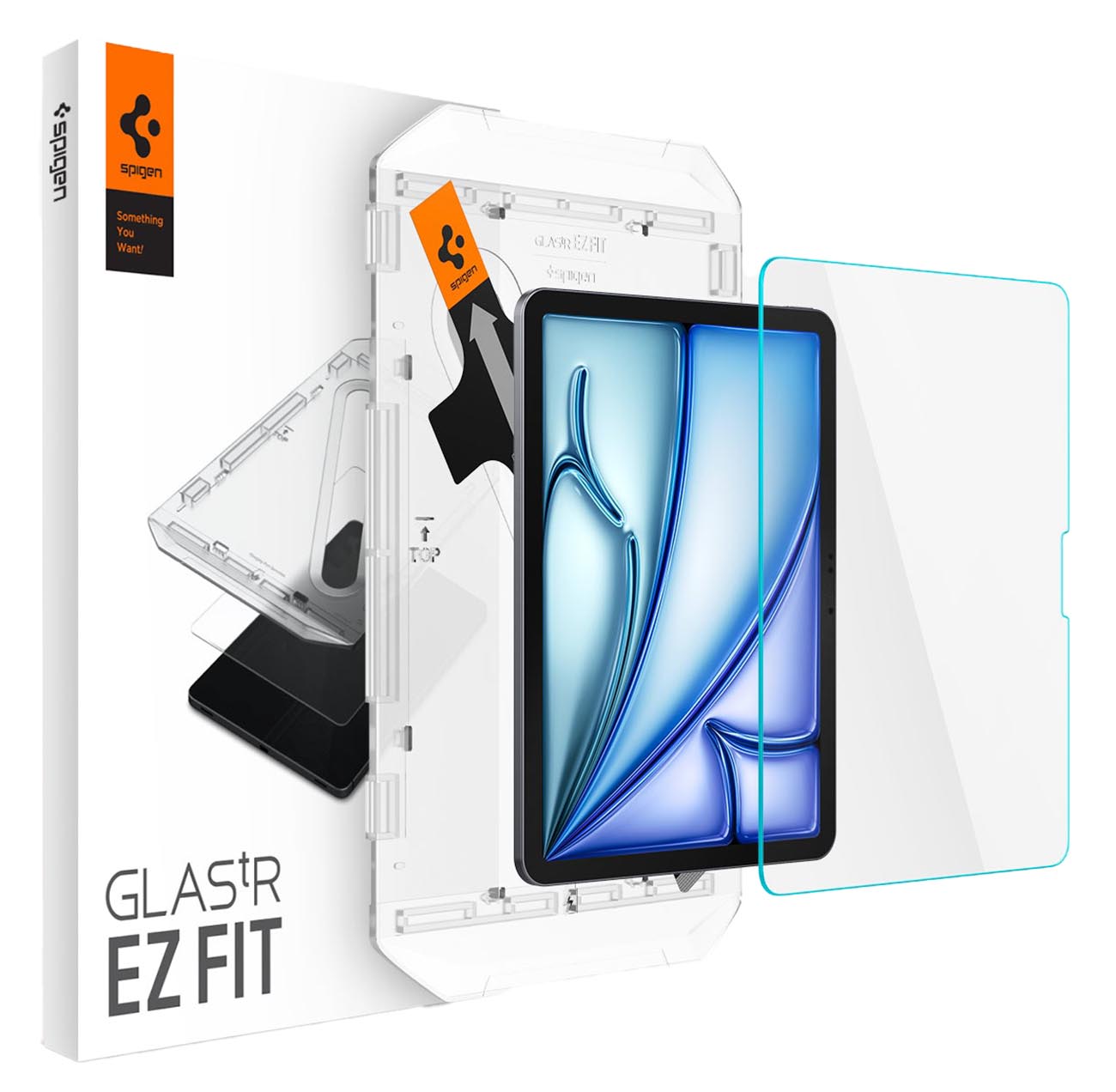Spigen Glass EZ Fit Screen Protector for iPad Air 11-inch M2 / 9H Hardness / Clear Glass