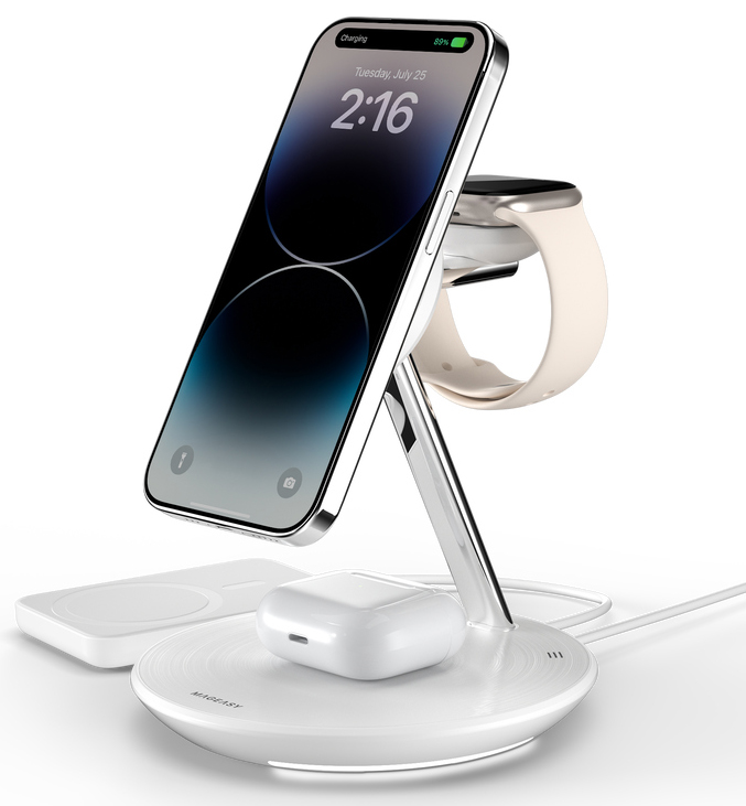 MagEasy Wireless Charger / Charges 4 Devices / Supports MagSafe / White
