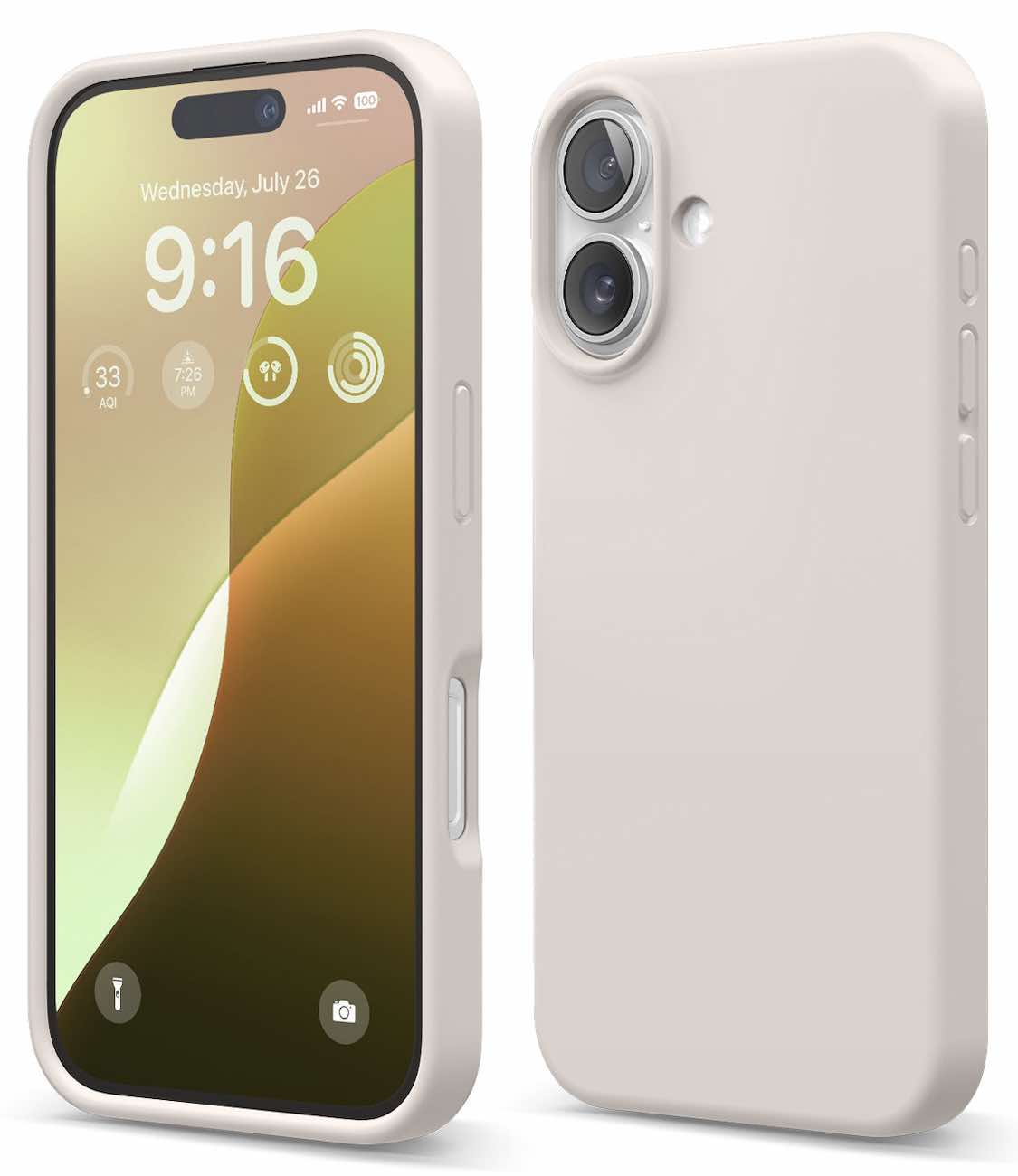 Elago Liquid Case for iPhone 16 Plus / Drop Resistant / Soft Silicone / Stone