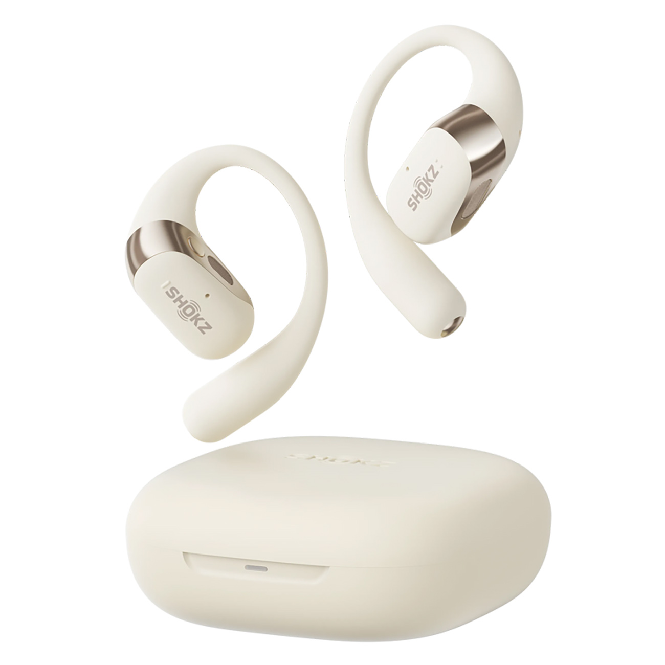 Shokz OpenFit 2 Wireless Earbuds / Water-Resistant / 48 Hours of Use / Beige
