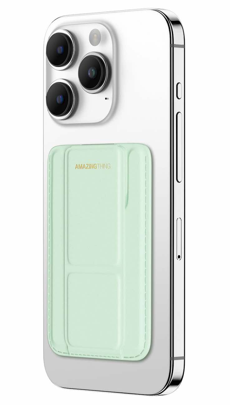 AmazingThing Smoothie Pro Grip + Card Holder + Stand for iPhone / MagSafe / Pistachio