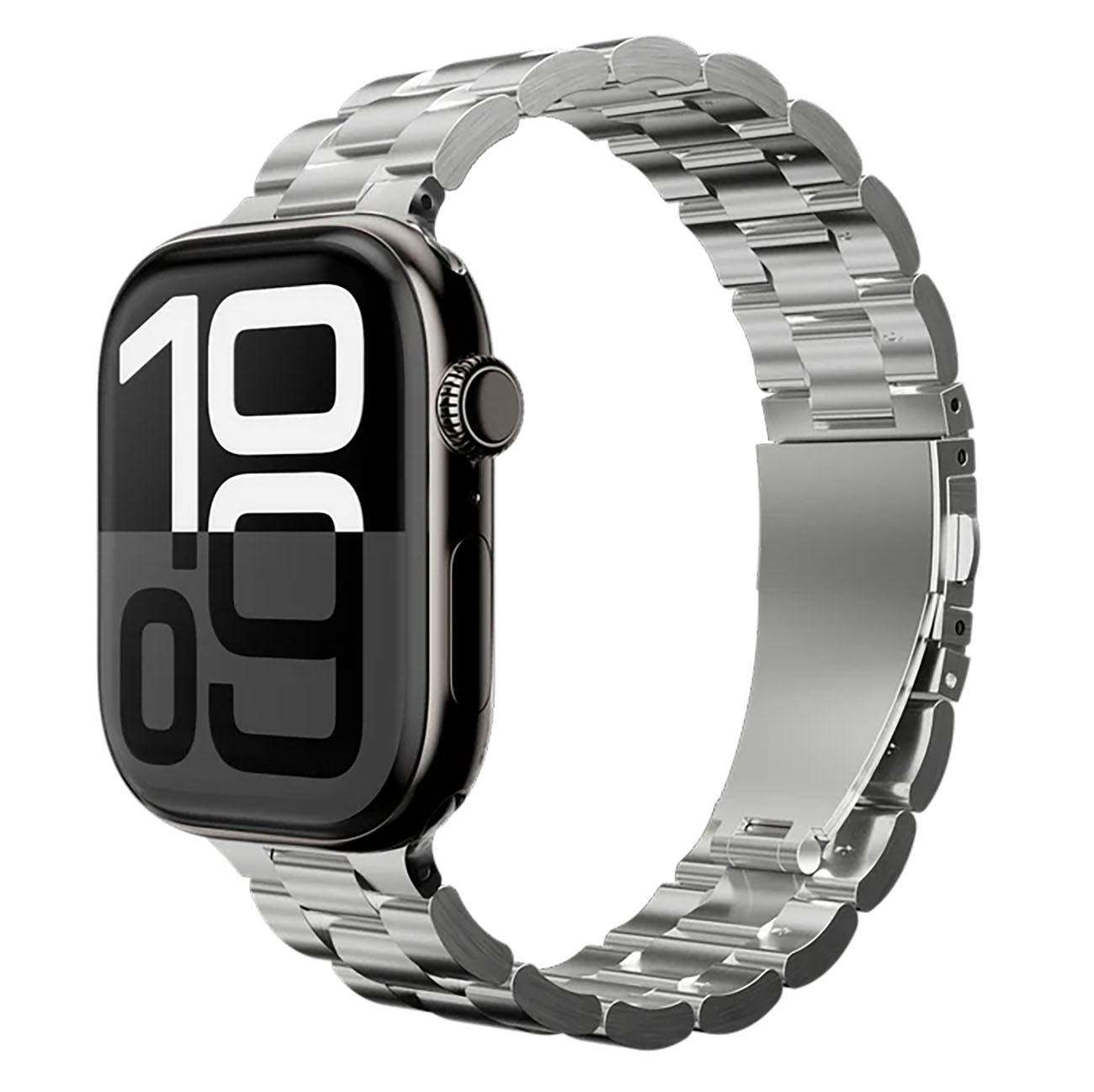 MagEasy Noble Band for Apple Watch / 44 / 45 / 46 / 49 / Premium Stainless Steel / Silver