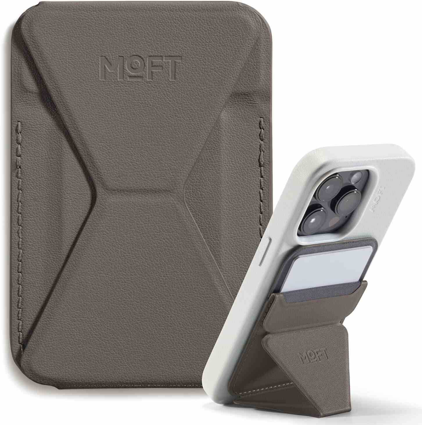 MOFT Magnetic Phone Stand / Built-in Wallet / Supports MagSafe / Taupe