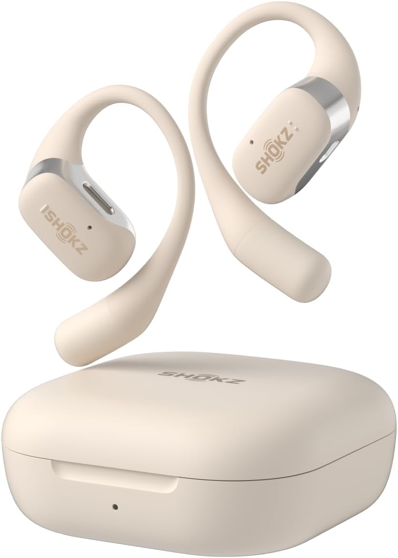 Shokz OpenFit Sports Earbuds / Wireless / Noise Cancellation / Beige