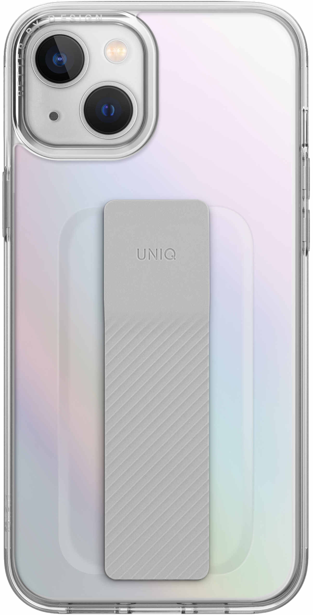 UNIQ Heldro Mount Case for iPhone 14 / Built in Strap & Magnet / Iridescent Clear
