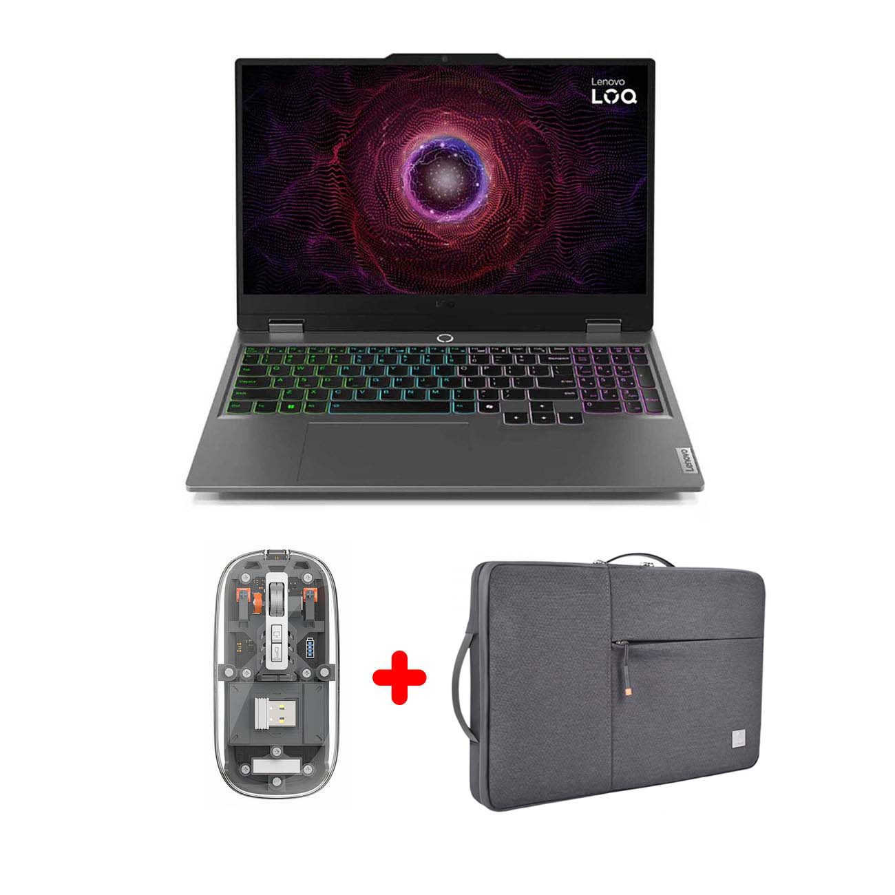 Bundle / Lenovo LOQ 15ARP9 Laptop + WiWU Crystal Mouse + 16 inch Bag