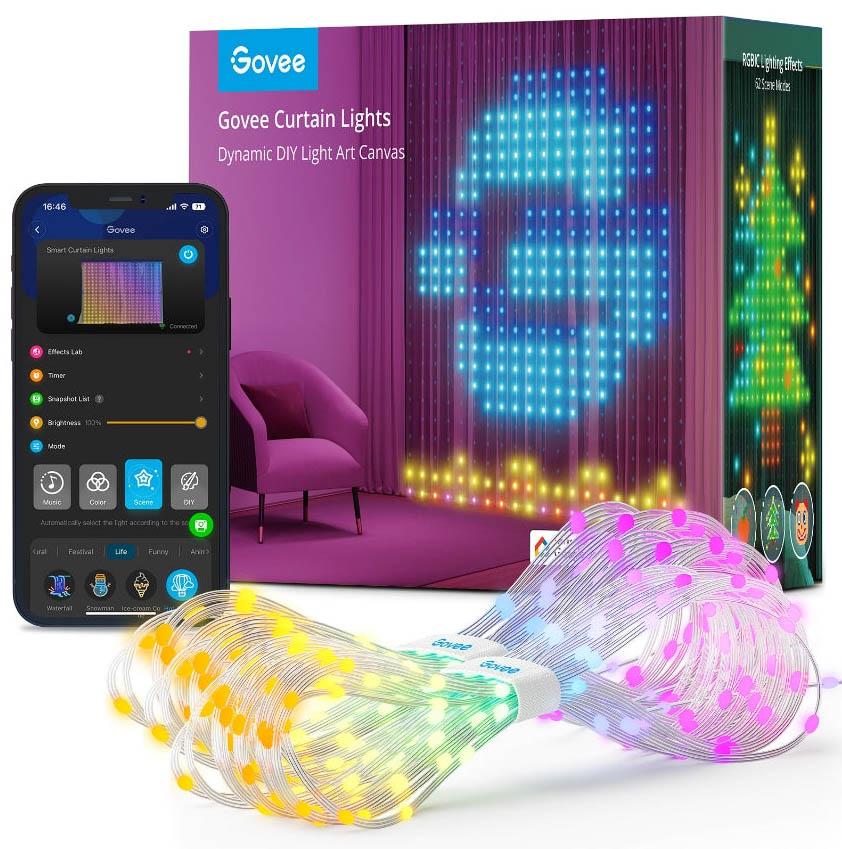 Govee Smart Curtain Light / Mobile Control / Changing Colors