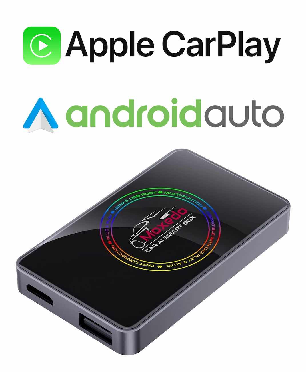 Moxedo CarPlay Device for Cars / Runs on Android System / Type-C & USB Ports / 4K Resolution