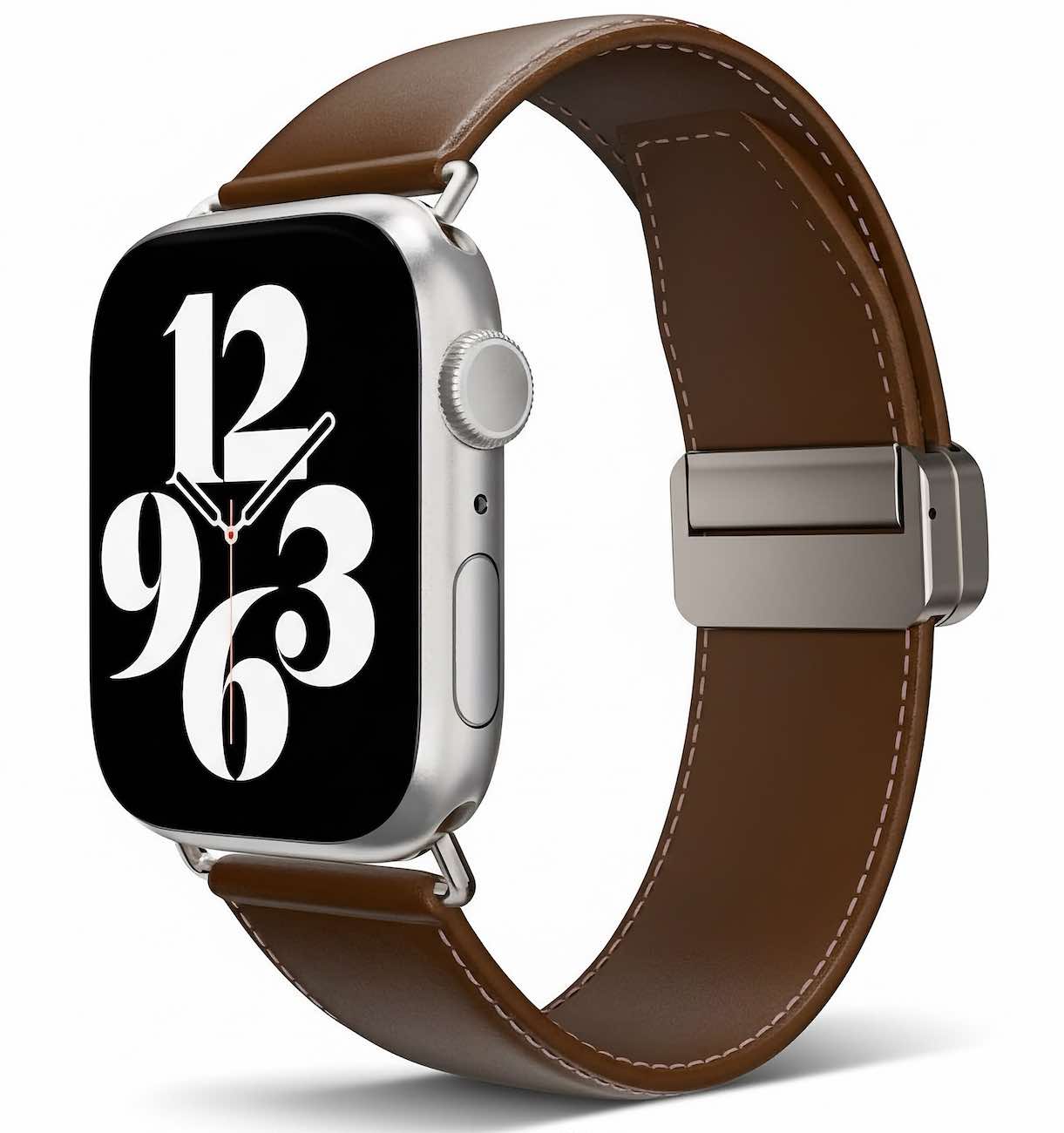 SwitchEasy Apple Watch Classic Strap / Sizes 42 / 44 / 45 / 49 / Brown Leather