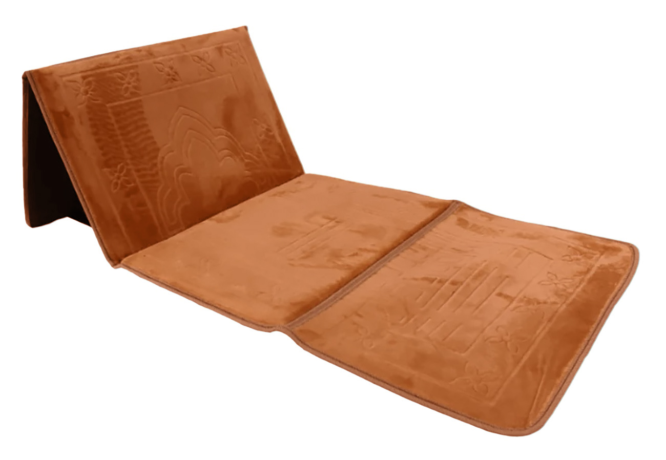 Sundus Prayer Mat / With Built-in Backrest / Foldable / Soft Fabric / Orange