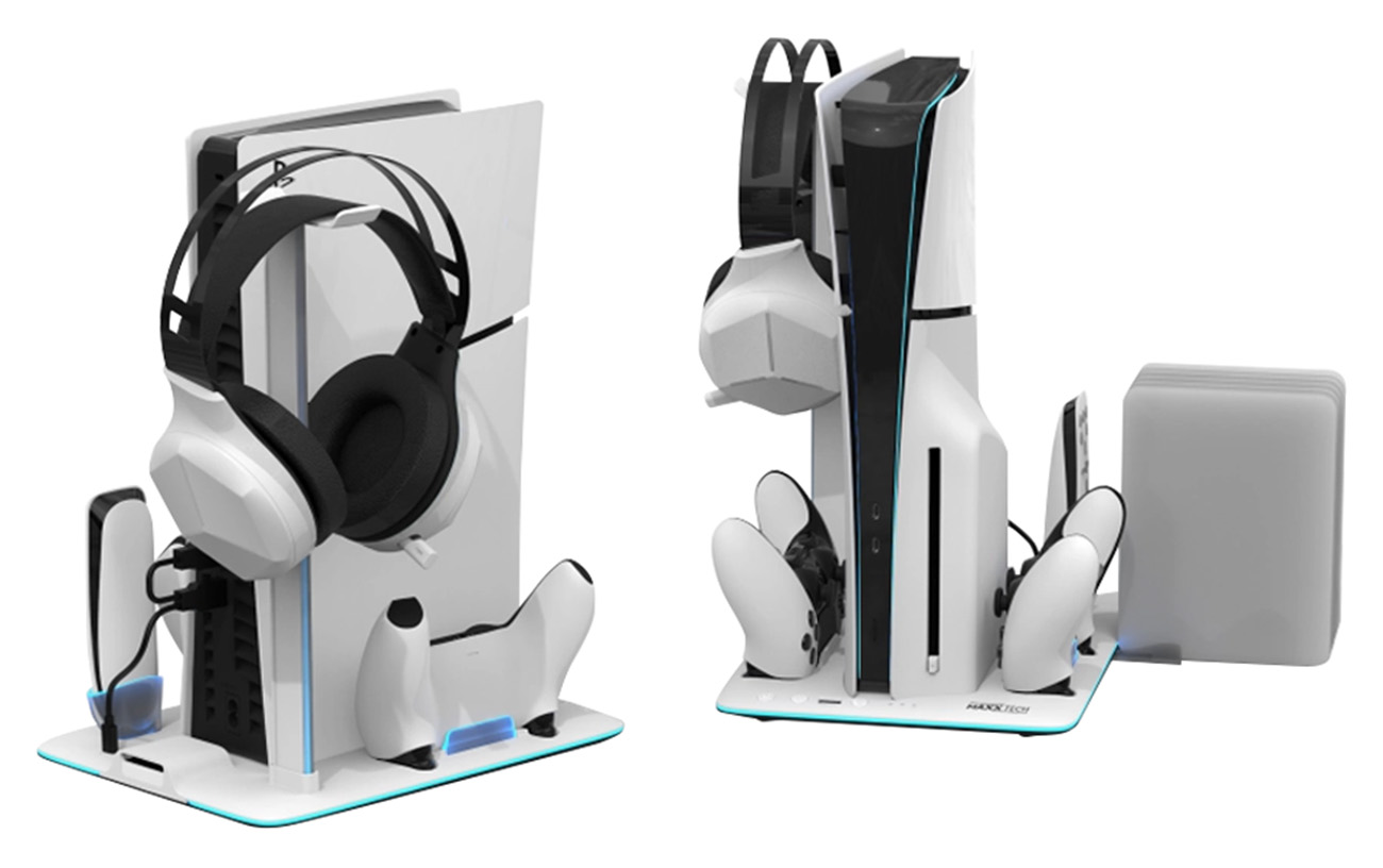 Porodo Stand & Charger for PlayStation 5 Slim Controller / Magnetic / White