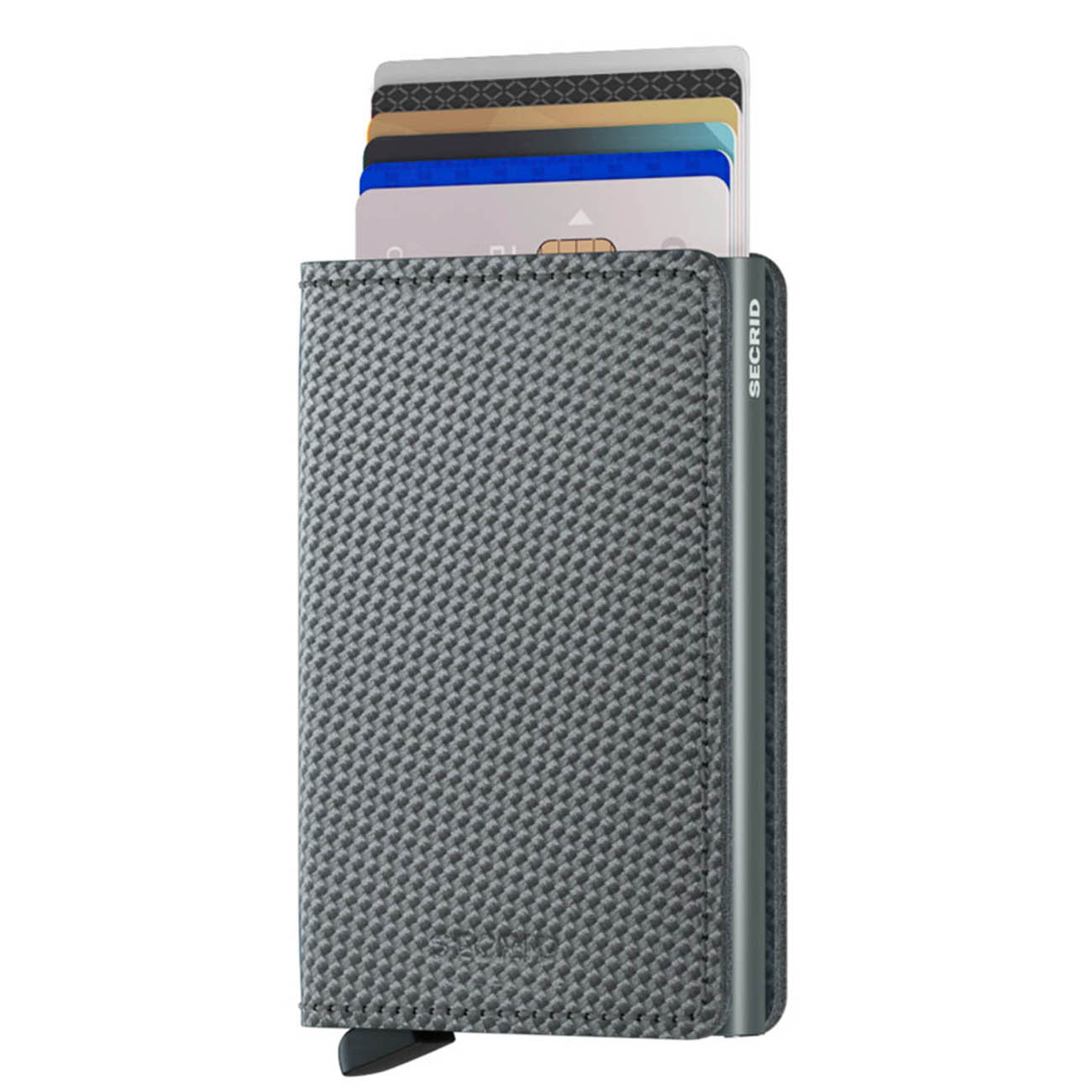 Secrid Slimwallet Carbon Card Holder / RFID Protection / Premium Leather / Elegant Design / Grey