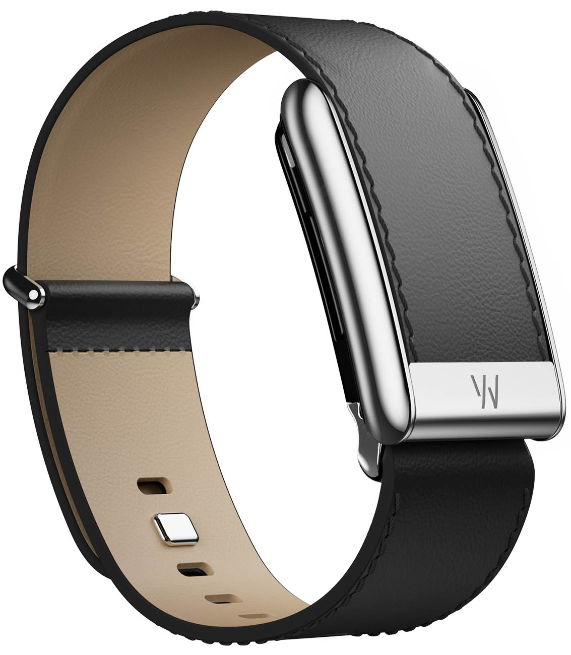 Whoop 5 LeatherLuxe Straight Band / Small Size / Black with Titanium Frame