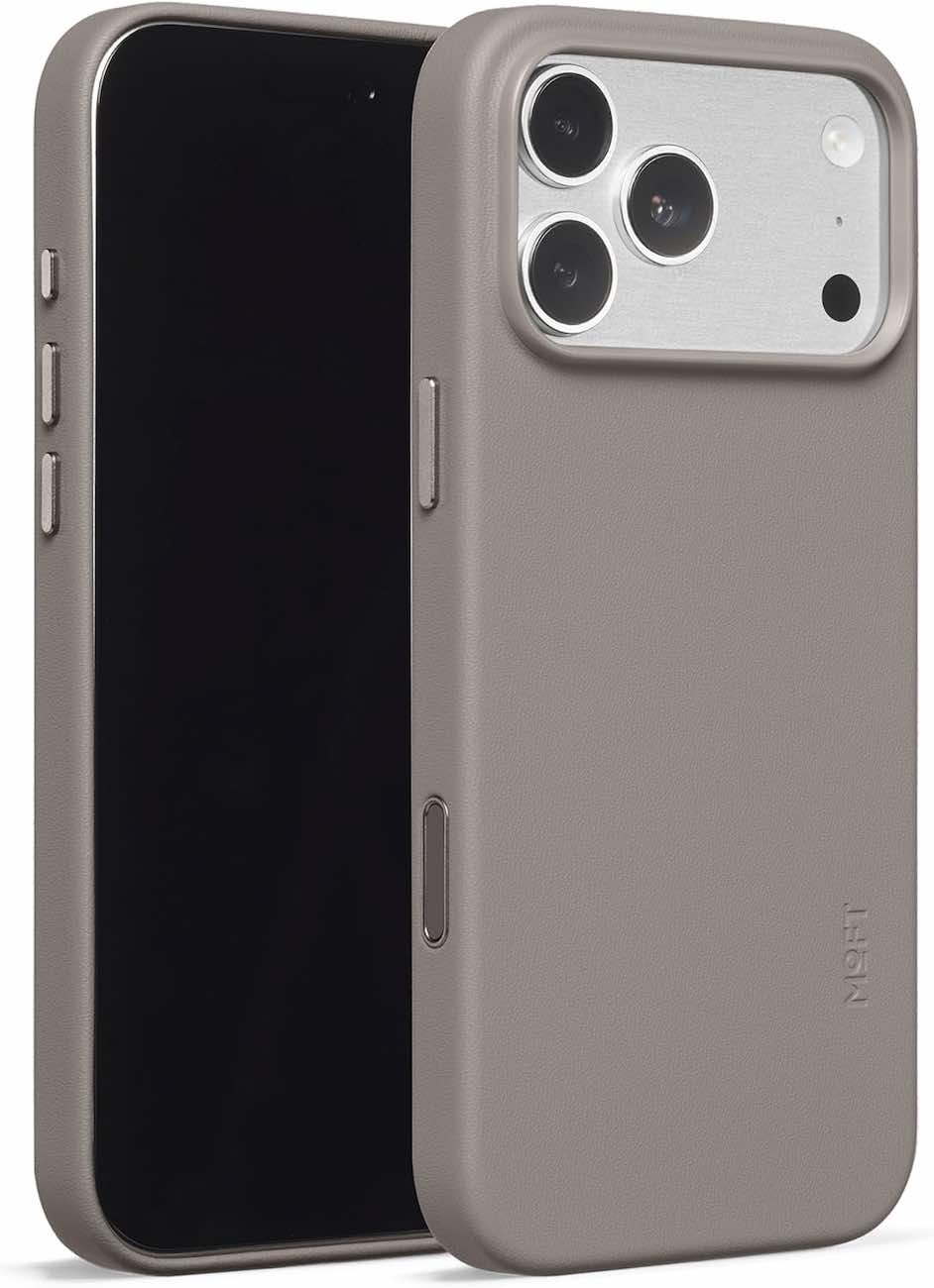 Moft Case for iPhone 17 Pro Max / Drop Resistant / Supports MagSafe / Vegan Leather / Taupe