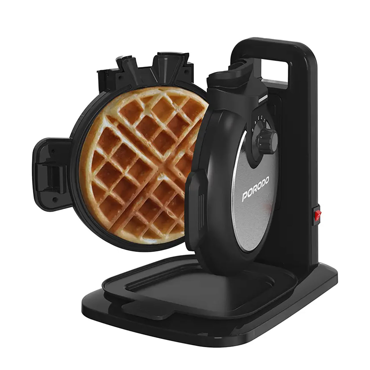 Porodo Waffle Maker / 5 Heat Levels / 210ml Capacity / Unique Design