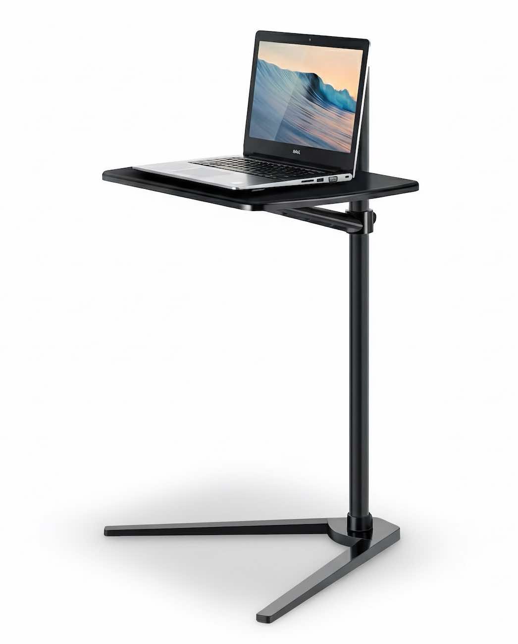 Height Adjustable Laptop Floor Table / Black