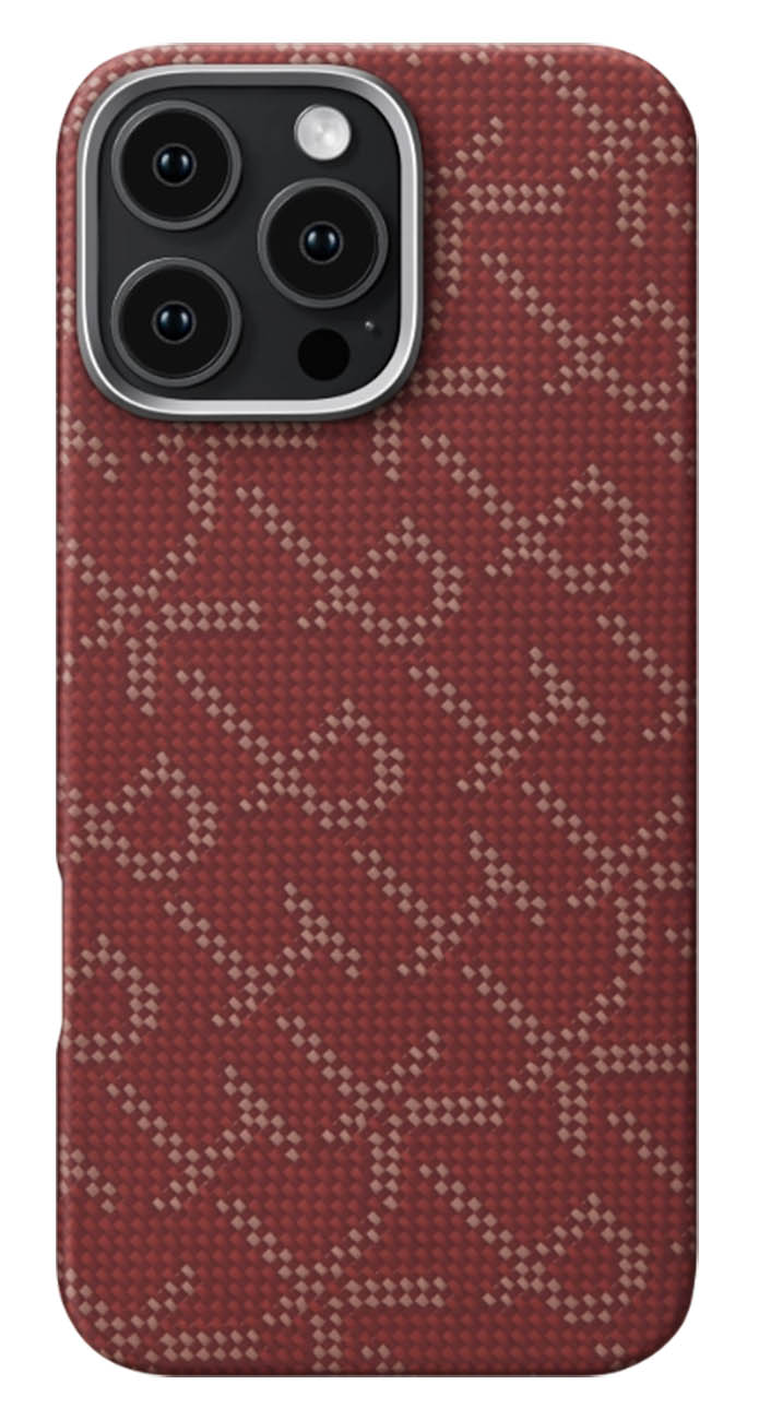 PITAKA Case for iPhone 16 Pro / Carbon Fiber / MagSafe / Slim & Lightweight / Red & Gold