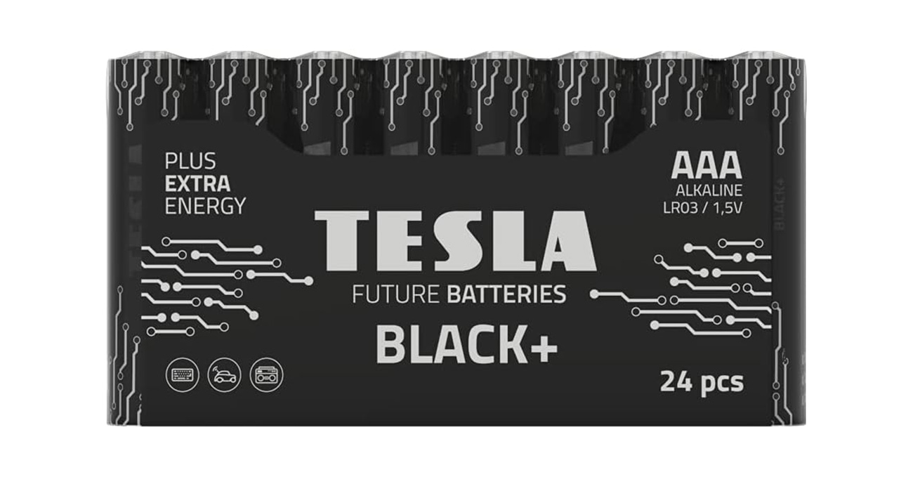 TESLA Black+ AAA Batteries / Pack of 24