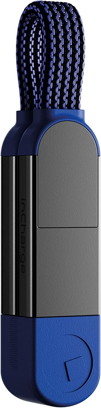 Rolling Square InCharge X Cable / Lightning & USB-C & USB Ports / Keychain / Blue