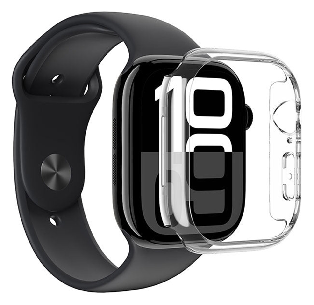 AmazingThing Frame Lite Case for Apple Watch Series 10 / 42mm / Drop Protection / Clear