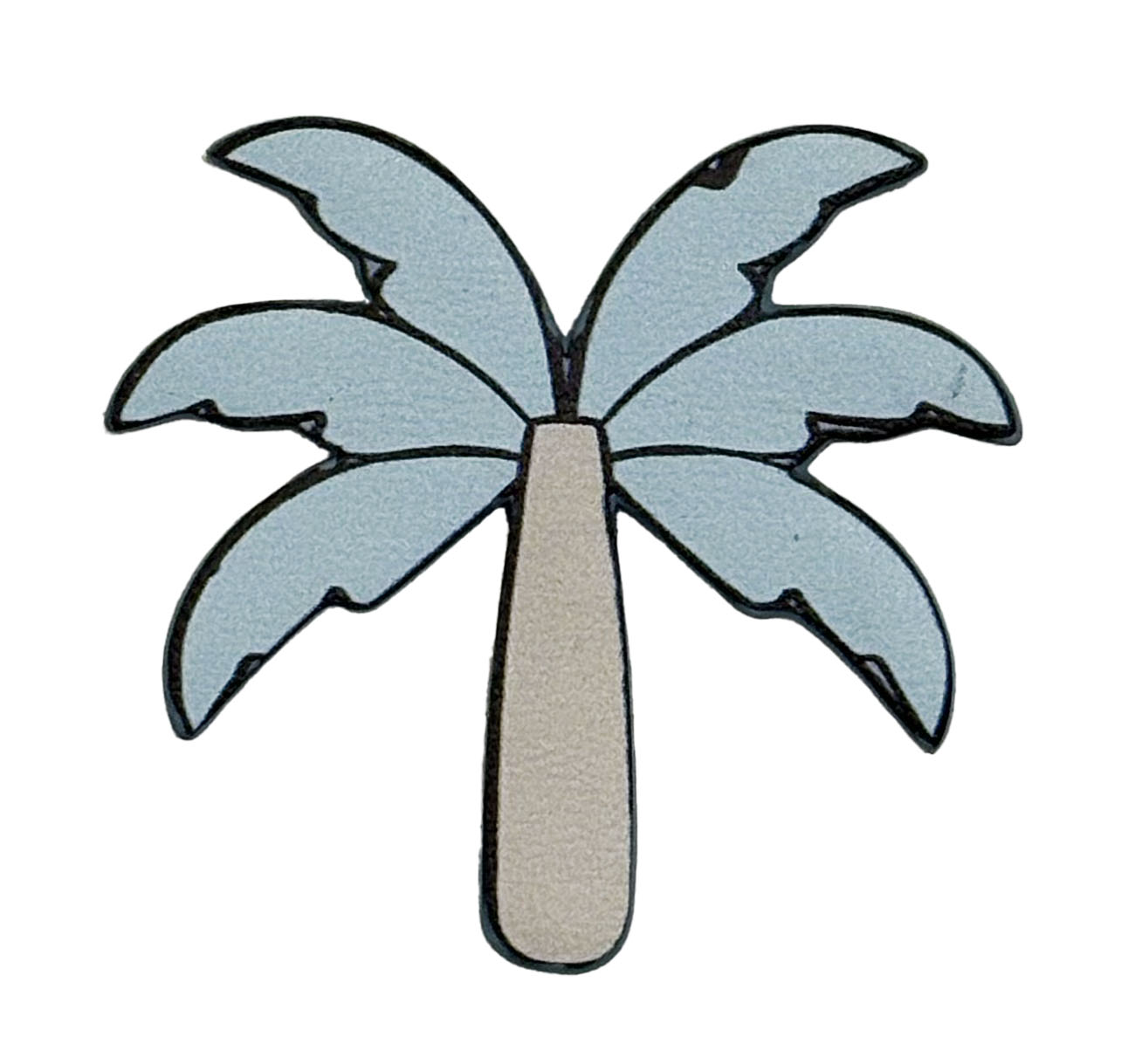 DOUBLE A Sticker / Premium Leather / Palm Tree Design in Blue