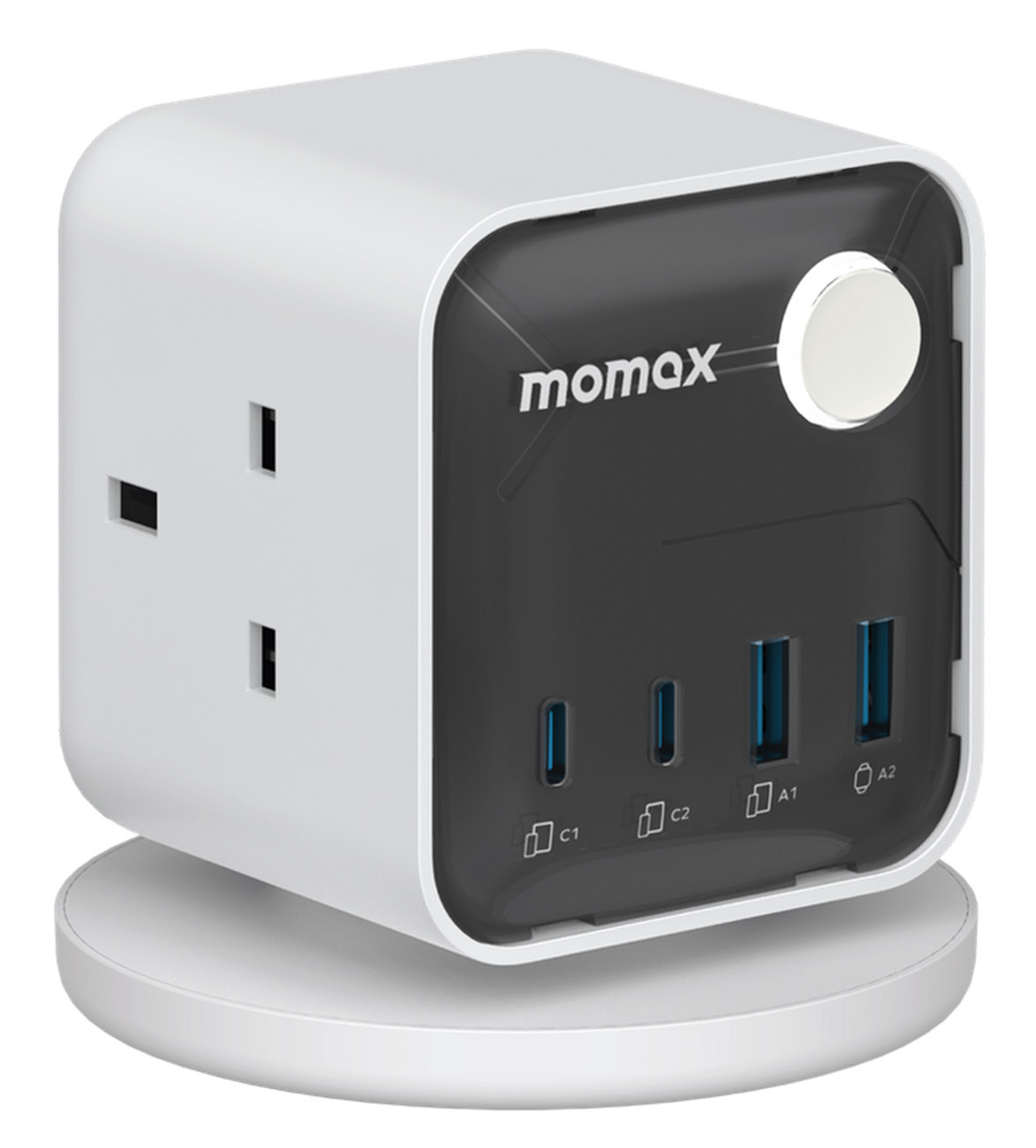 Momax Work Flow Power Strip / 3 AC Outlets + 2 Type-C + 2 USB Ports / 30W Power