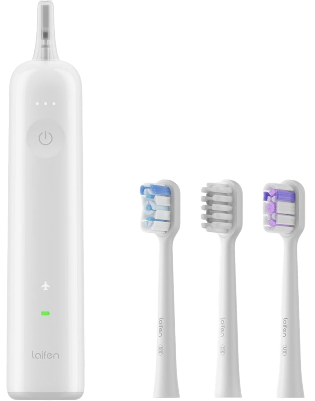 Laifen Wave Electric Toothbrush / Includes 3 Replacement Heads / White