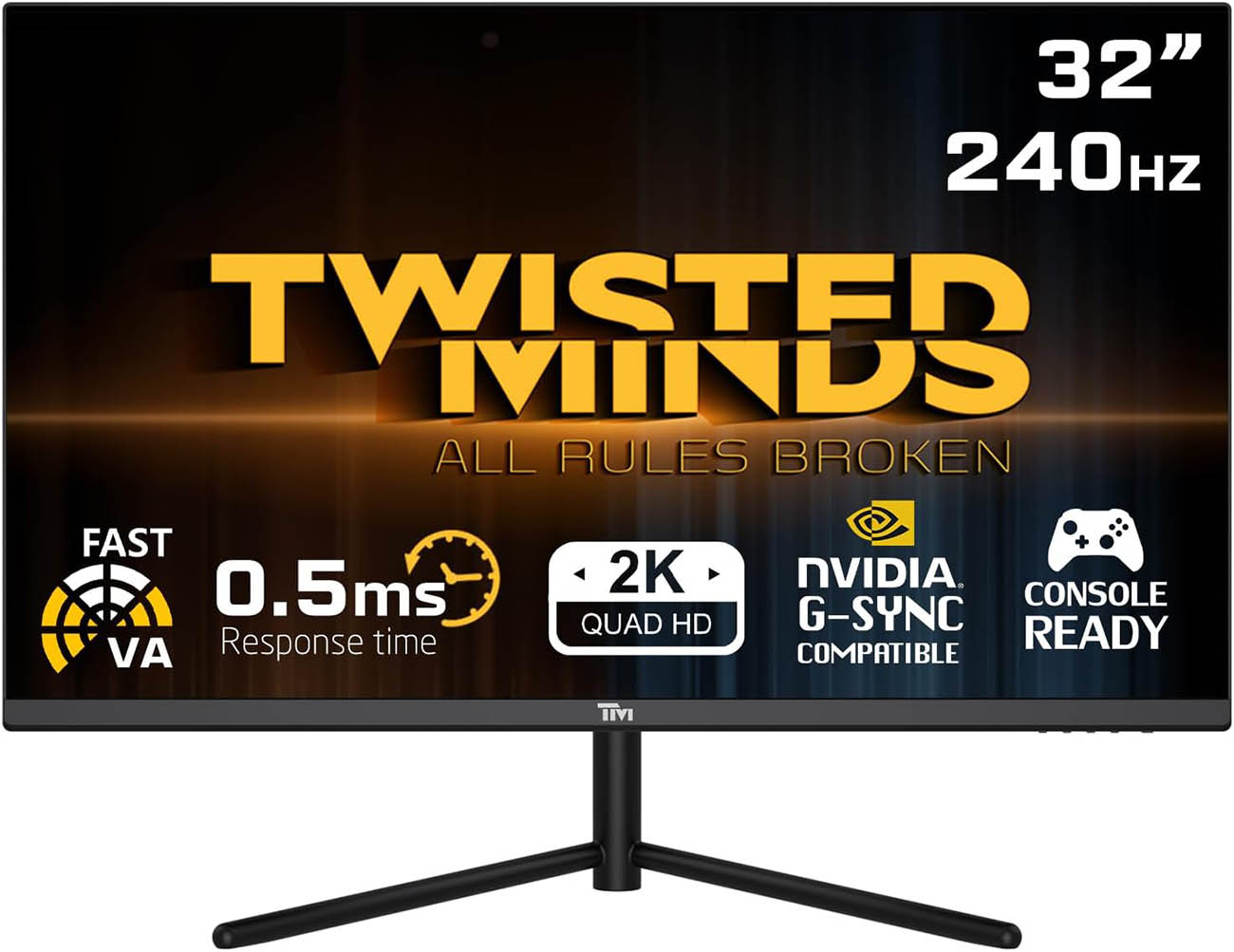 Twisted Minds Gaming Monitor / 32 inch / QHD Resolution / 240Hz Refresh Rate / Supports HDR10