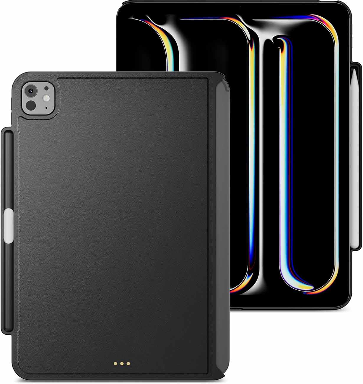 MagEasy CoverBuddy Case for iPad Pro 11-inch 2024 / Supports Apple Keyboard / Black Leather