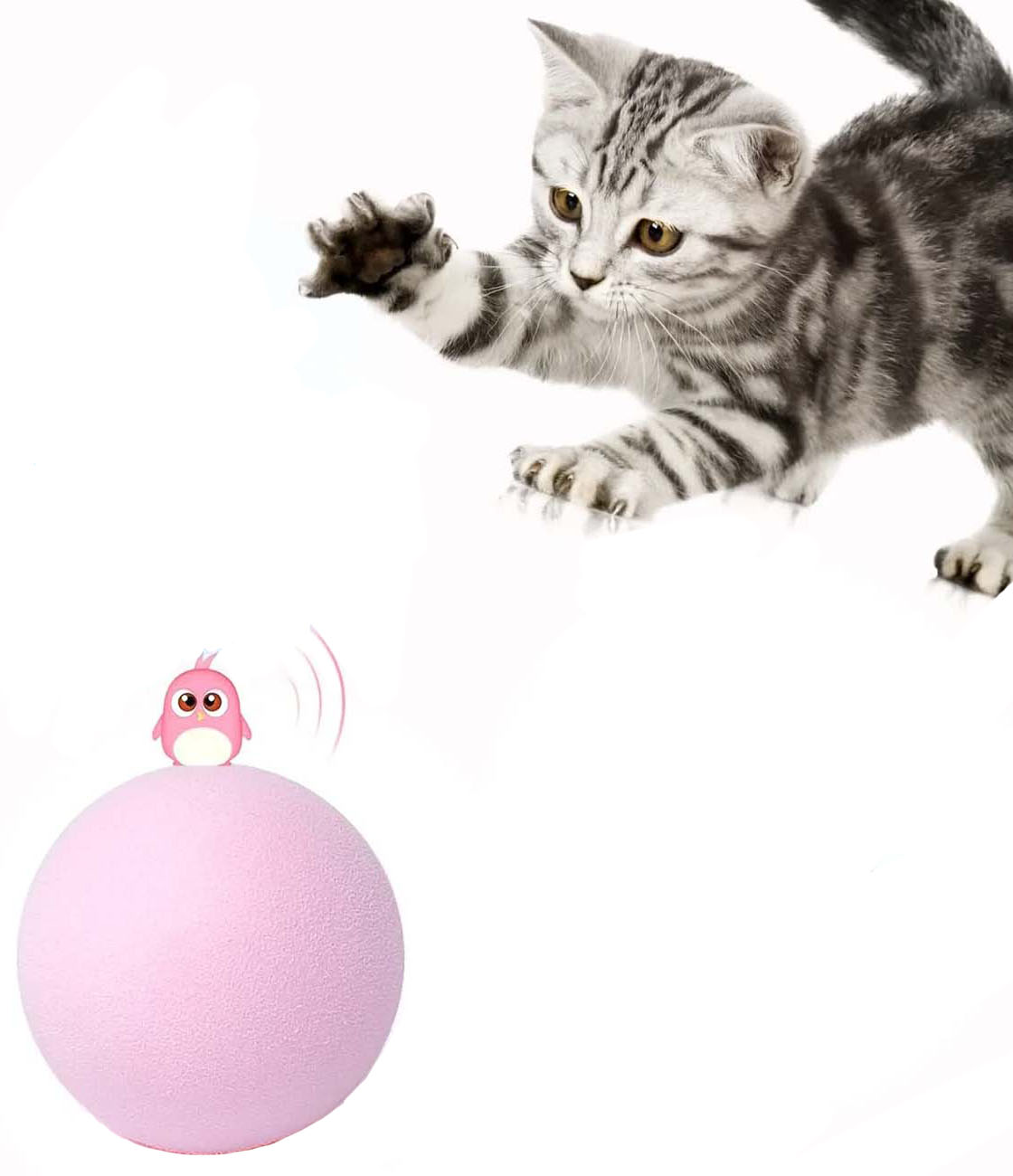 Chirpy Ball Pets Toy / With Bird Chirping Sound / Fun & Engaging / Pink