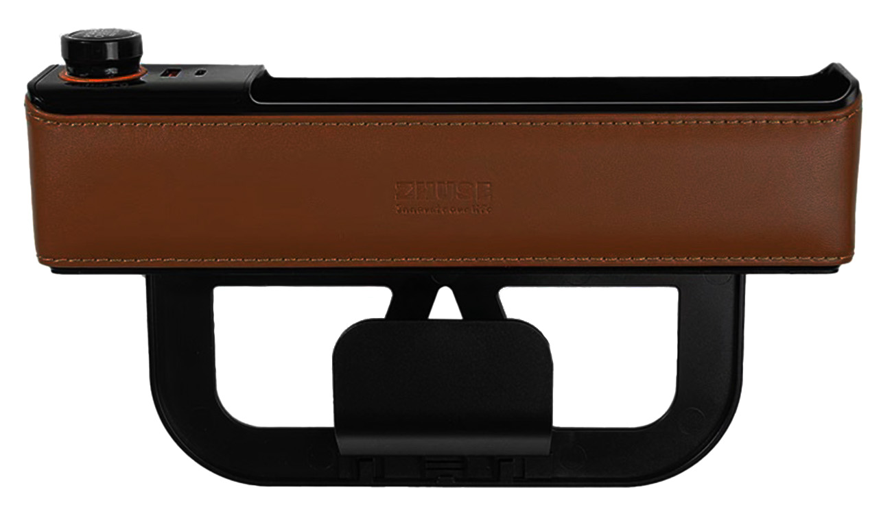 Zhuse Car Organizer / Built-in USB & Type-C Ports / Used Between Seats / Coffee