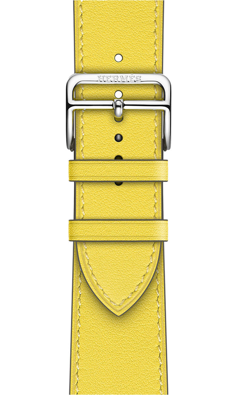 Apple Watch Hermes Strap / 44 & 45 Size / Lime Leather Strap