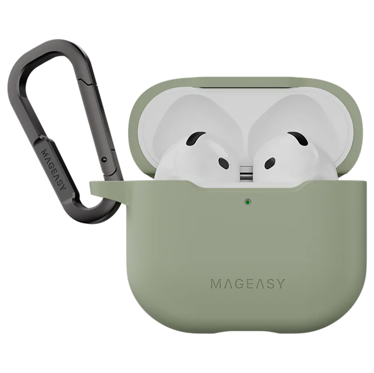 Mageasy Case for Apple AirPods 4 / Elegant Design / Drop Protection / Desert Green