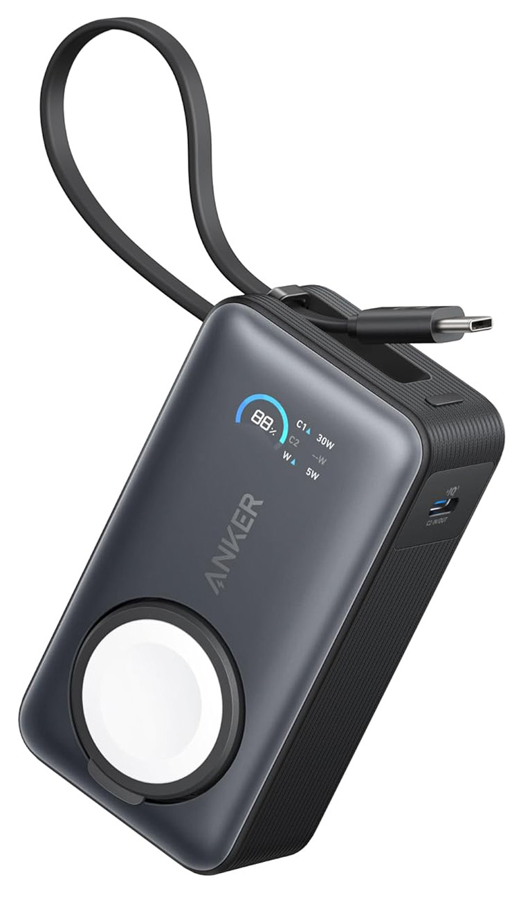 Anker MagGo Power Bank / 10000 mAh / With Apple Watch Charger / Built-in Type-C Cable / 35W