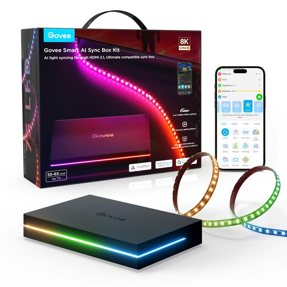 Govee Smart Light Strip with AI Sync Box / App Control / 3.6 Meters Long