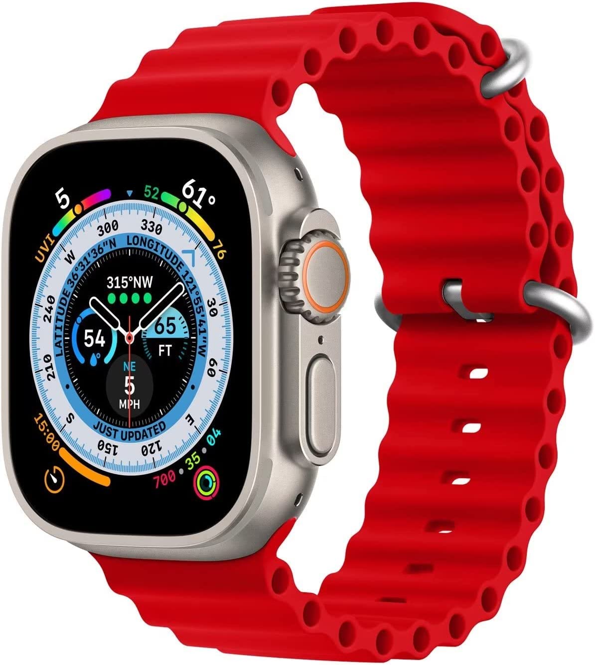 Apple Watch Ultra 974Bands Ocean Band Strap / 49 mm / Red