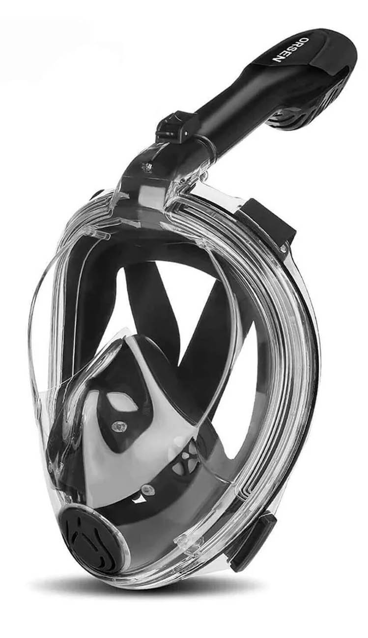 Orsen Adult Diving Mask / Full Face Coverage / With Camera Mount / Black