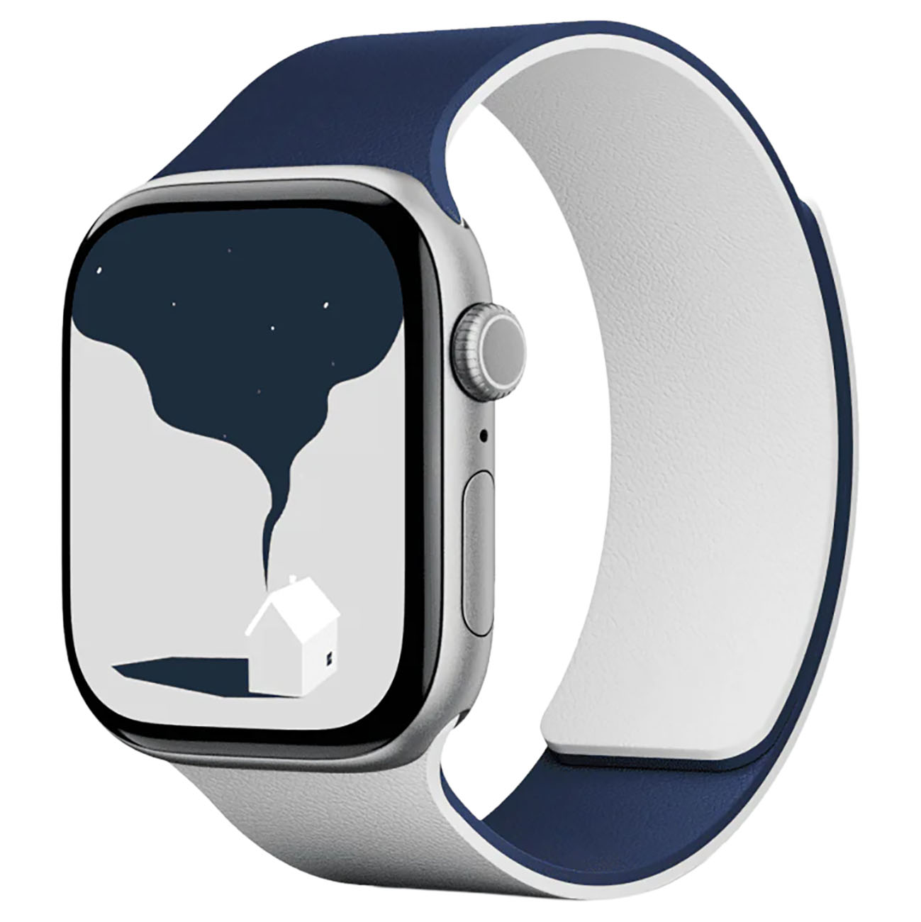 Moft Snap Apple Watch Band / 44 / 45 / 46 / 49 / Magnetic / Silicone / Reversible / Blue & Grey