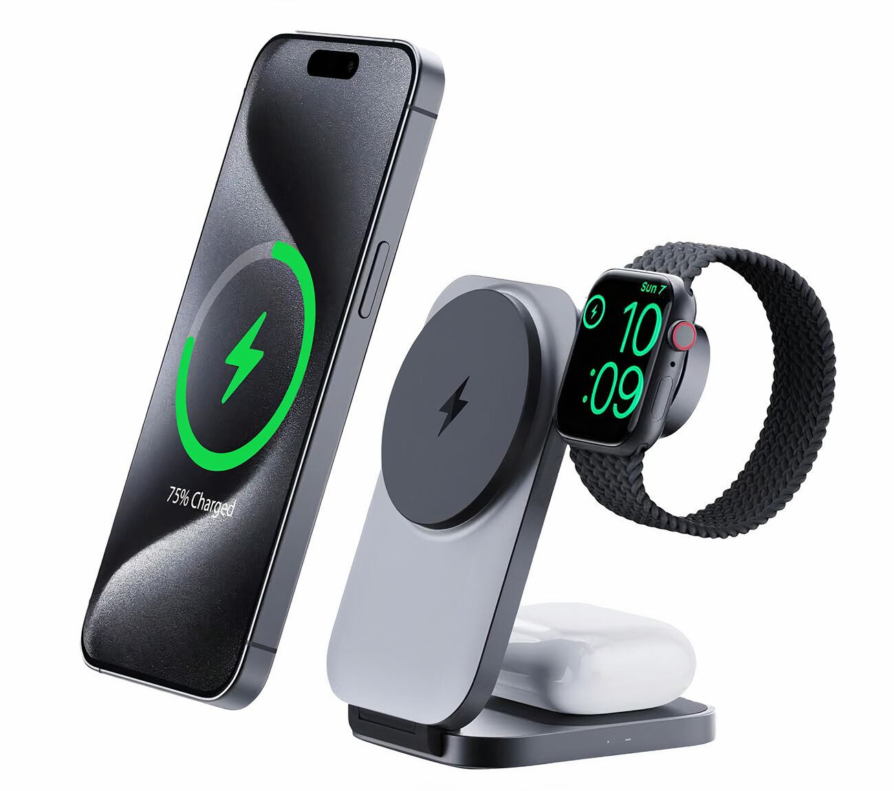 Aukey MagFusion Wireless Charger / 3 in 1 / 15W Power / Foldable